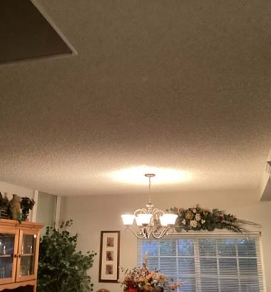 Before and after images of a kitchen ceiling fan, showcasing the updated design and improved aesthetics.